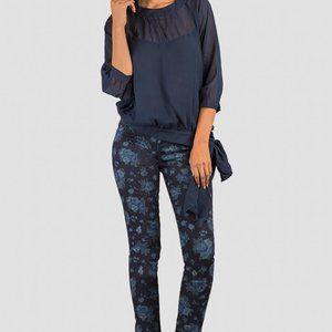 TINSEL  Denim Couture Navy Flower Print  Jeans